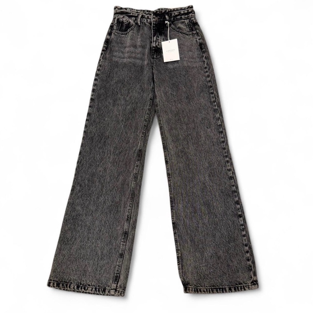 KanCan Washed Black Wide Leg Jeans